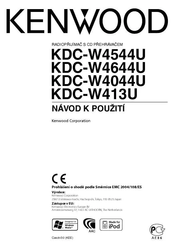 Mode d'emploi KENWOOD KDC-W413U