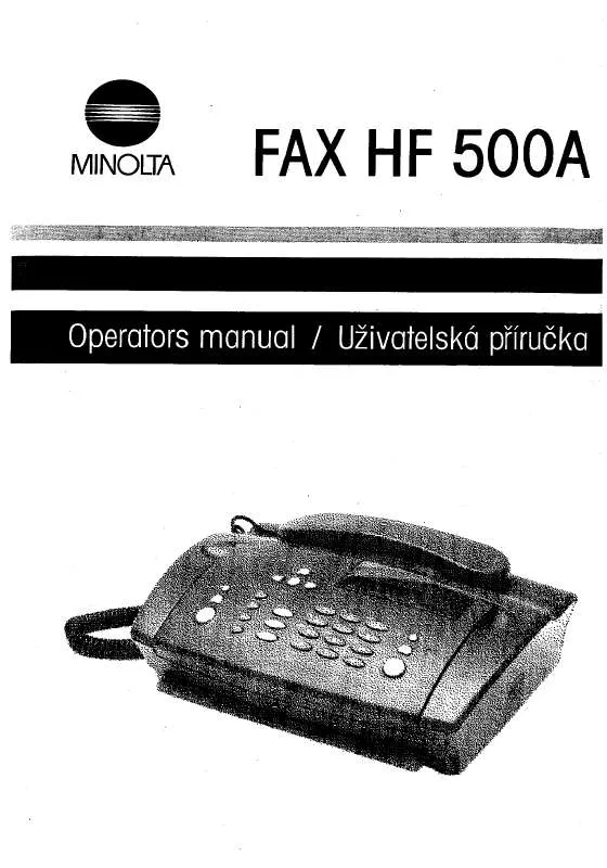 Mode d'emploi KONICA MINOLTA FAX HF 500A