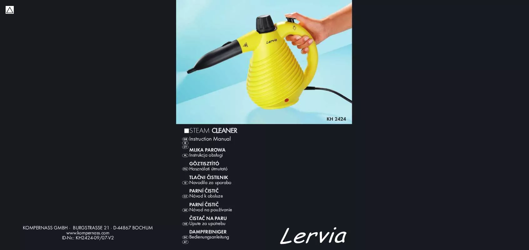 Mode d'emploi LERVIA KH 2424 STEAM CLEANER