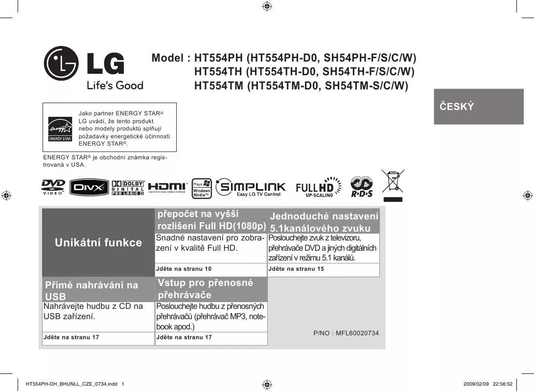 Mode d'emploi LG HT554PH