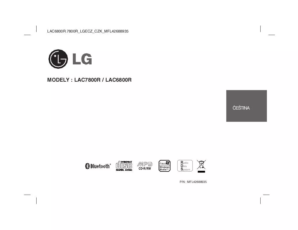 Mode d'emploi LG LAC7800R