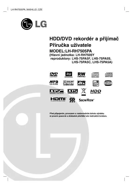 Mode d'emploi LG LH-RH7505PA