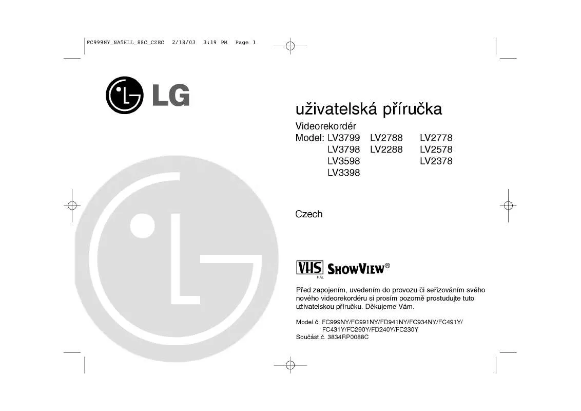 Mode d'emploi LG LV3598