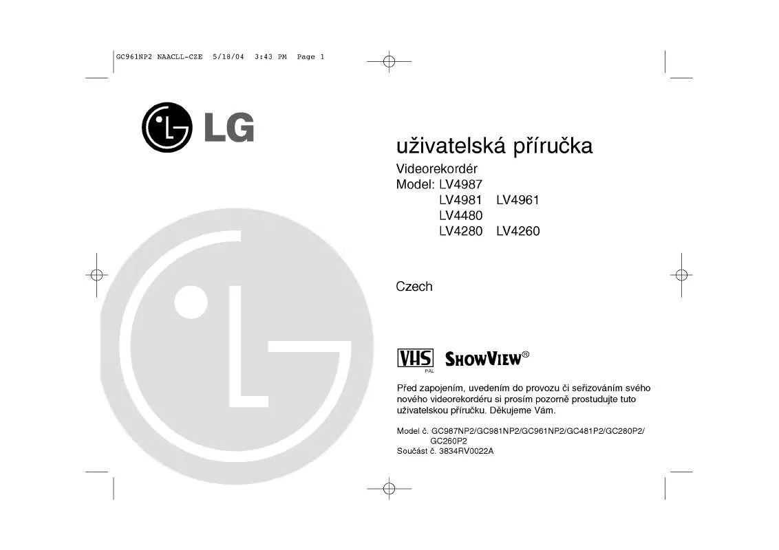 Mode d'emploi LG LV4987