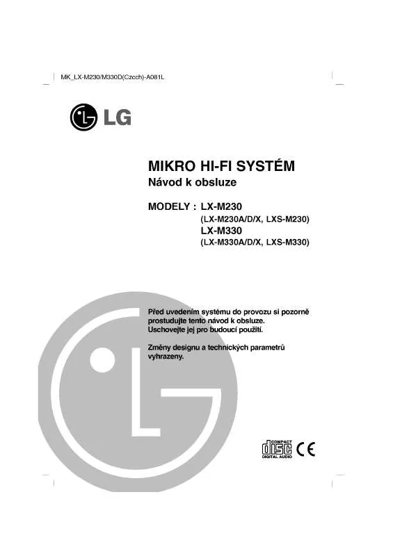 Mode d'emploi LG LX-M230D