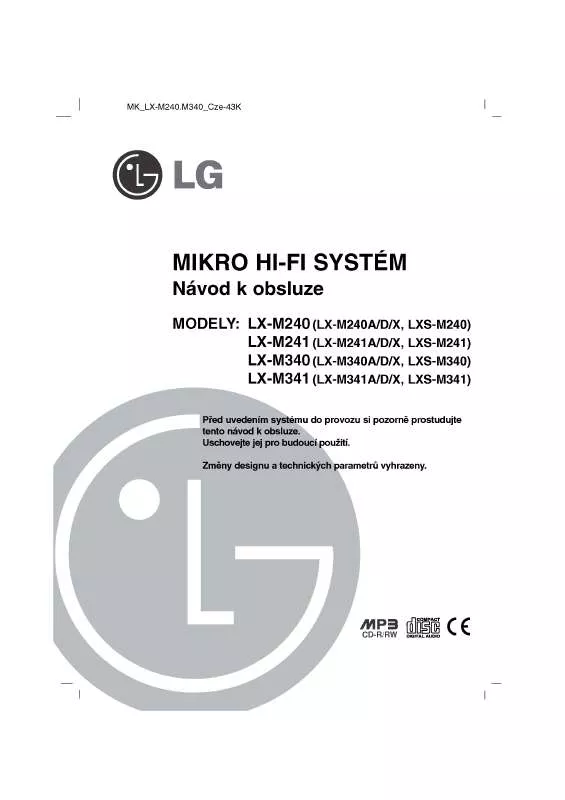 Mode d'emploi LG LX-M241D