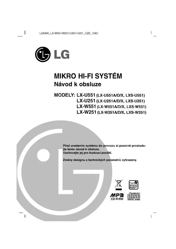 Mode d'emploi LG LX-U251D