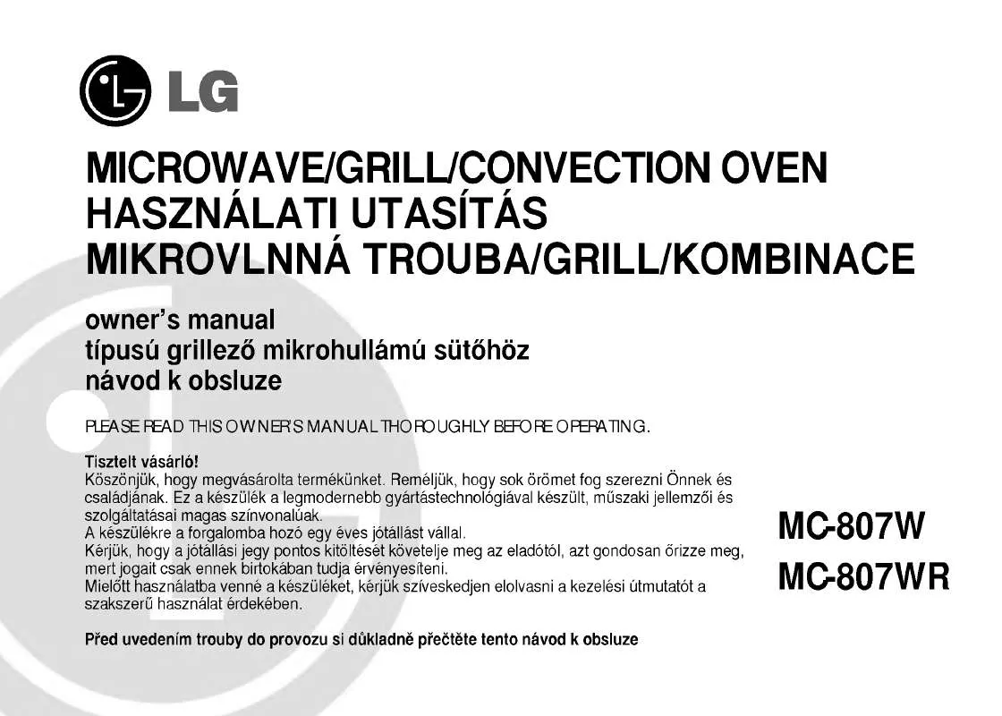 Mode d'emploi LG MC-807WR