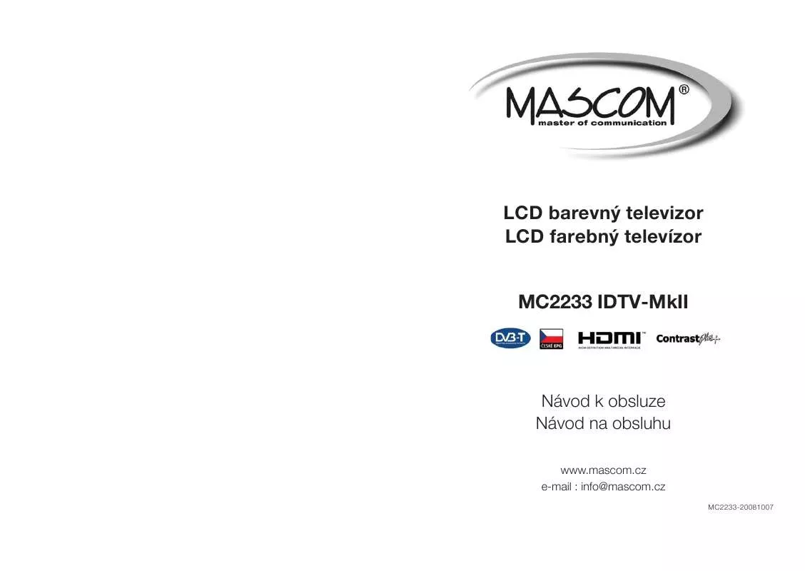 Mode d'emploi MASCOM MC2233 IDTV-MKII