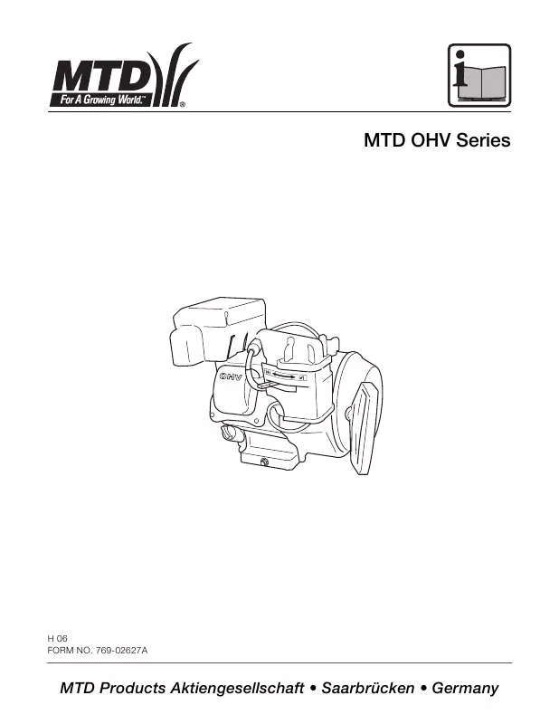 Mode d'emploi MTD HORIZONTAL ENGINES 161 FOR SINGLE STAGE SNOWTHROWERS