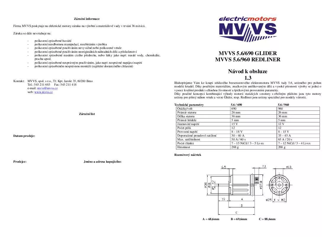 Mode d'emploi MVVS 5.6-960 REDLINER
