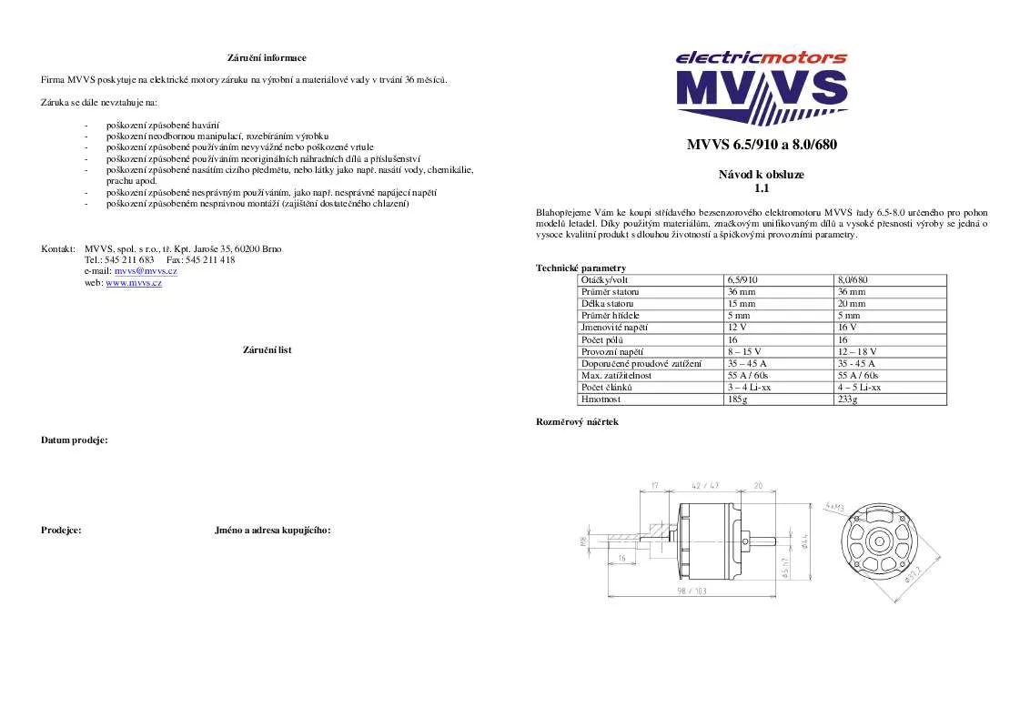 Mode d'emploi MVVS 8.0-680