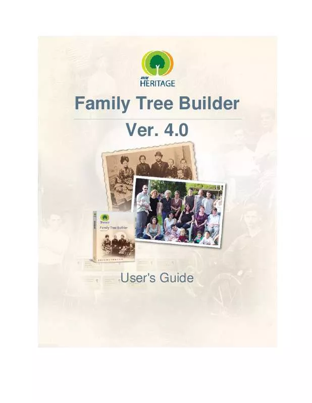 Mode d'emploi MY HERITAGE FAMILY TREE BUILDER