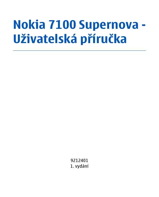Mode d'emploi NOKIA 7100 SUPERNOVA