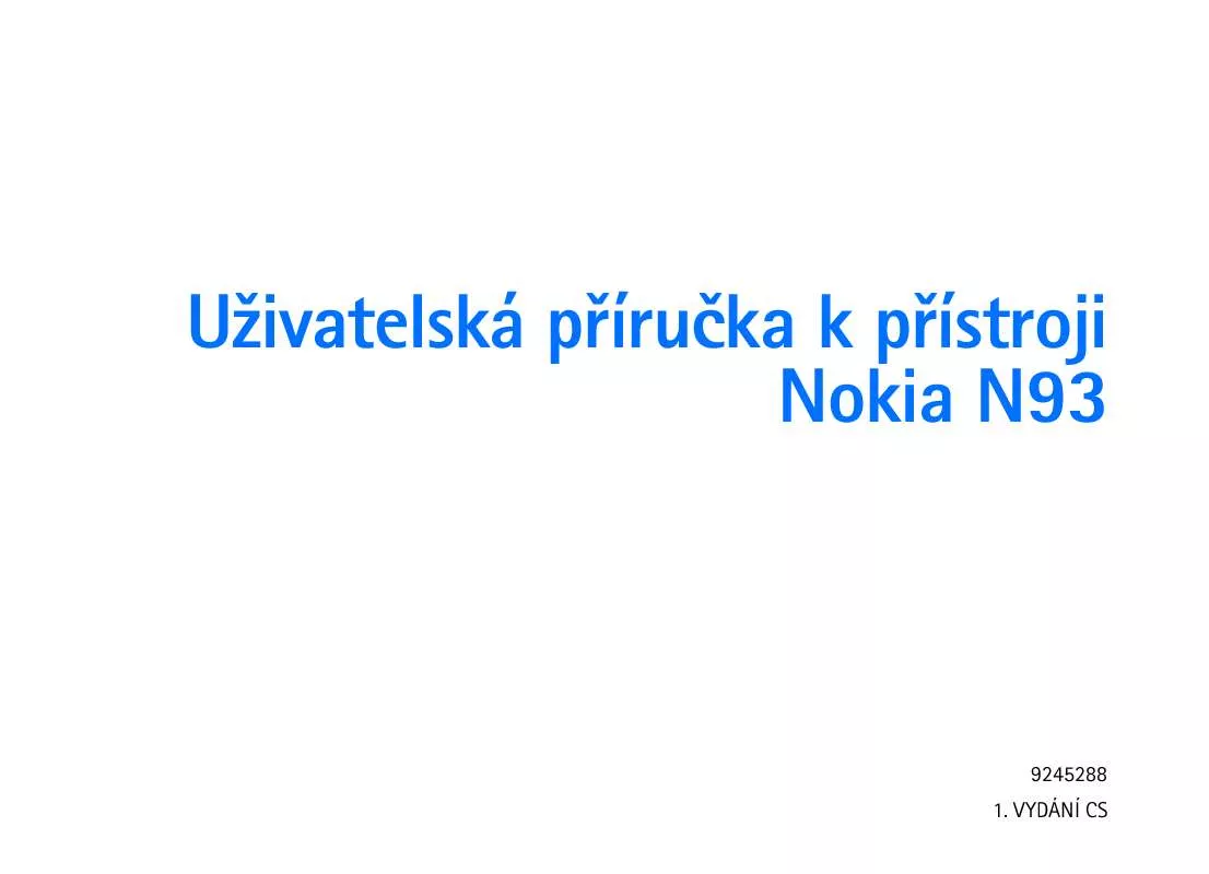 Mode d'emploi NOKIA N93
