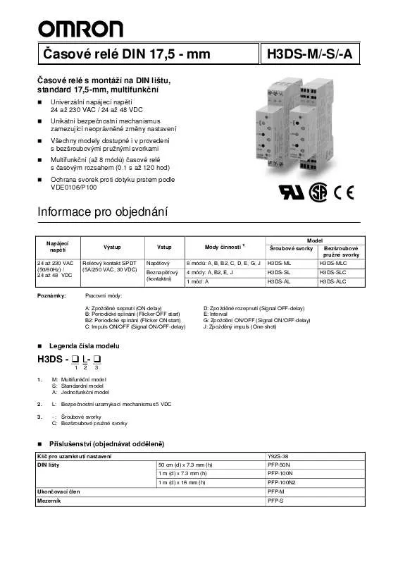Mode d'emploi OMRON H3DS