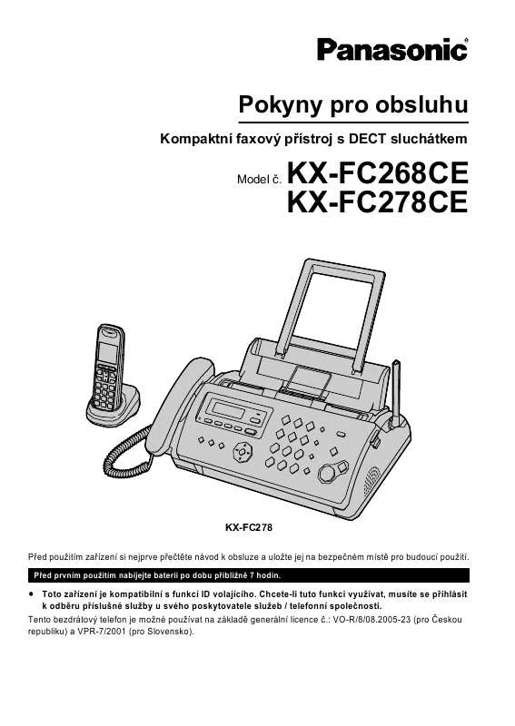 Mode d'emploi PANASONIC KX-FC268CE