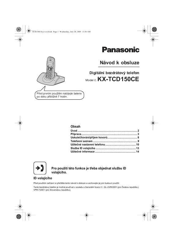Mode d'emploi PANASONIC KX-TCD150CE