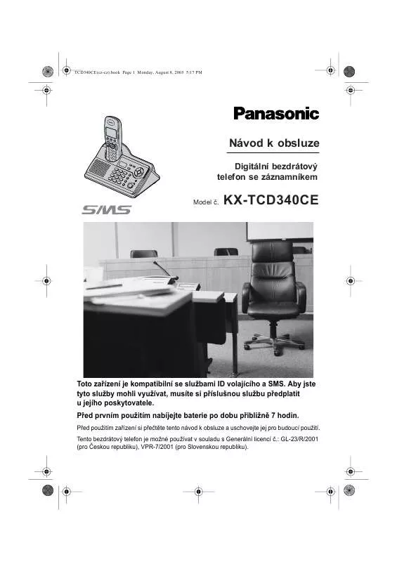 Mode d'emploi PANASONIC KX-TCD340CE