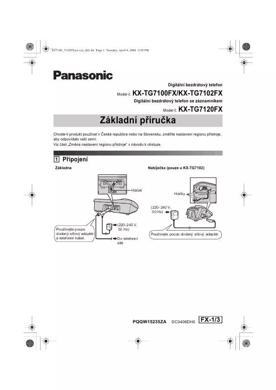Mode d'emploi PANASONIC KX-TG7100FX