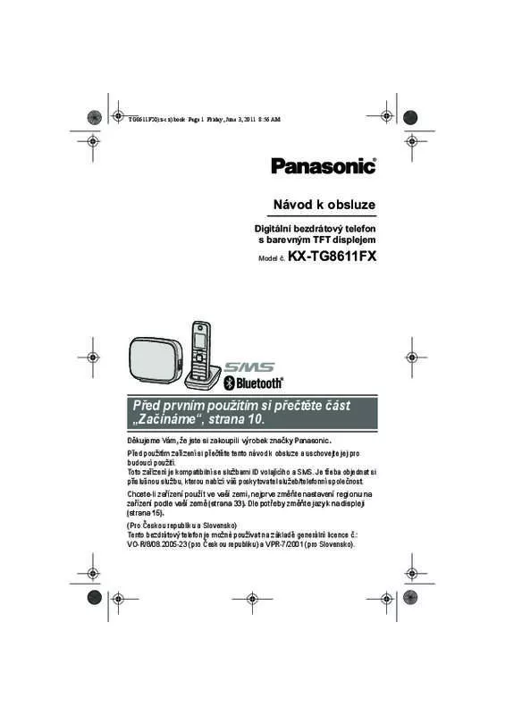 Mode d'emploi PANASONIC KX-TG8611FX