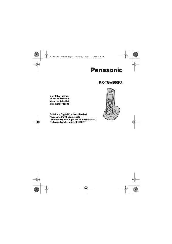 Mode d'emploi PANASONIC KX-TGA800FX