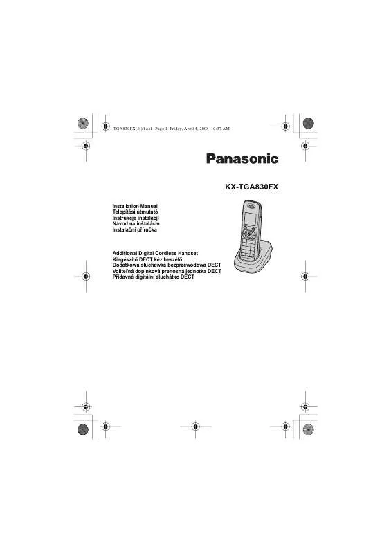 Mode d'emploi PANASONIC KX-TGA830FX