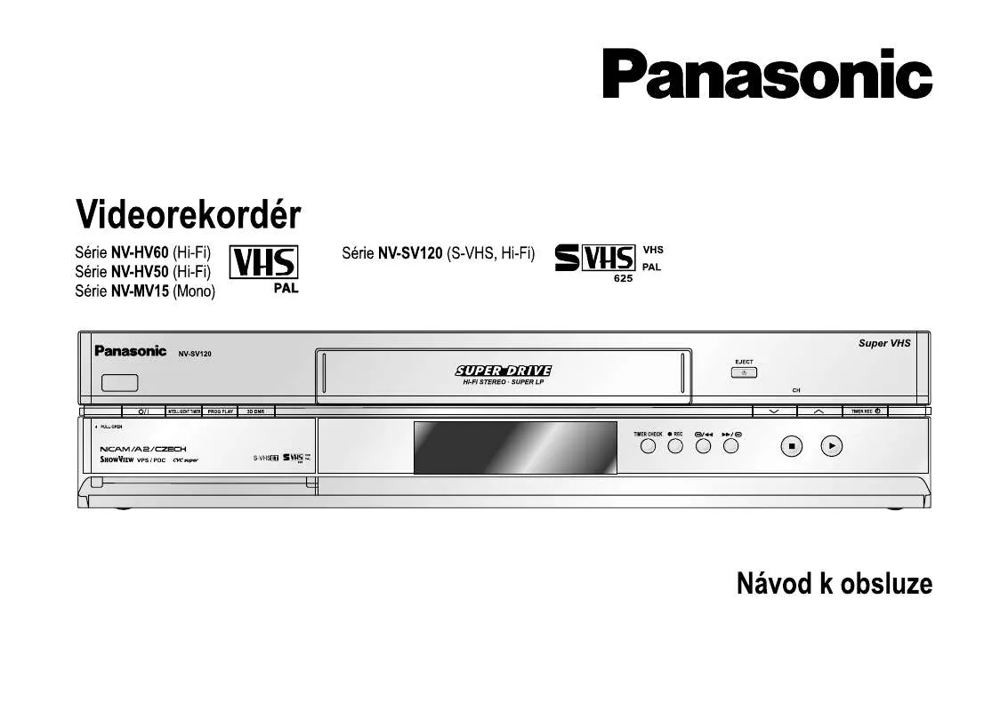 Mode d'emploi PANASONIC NVSV120