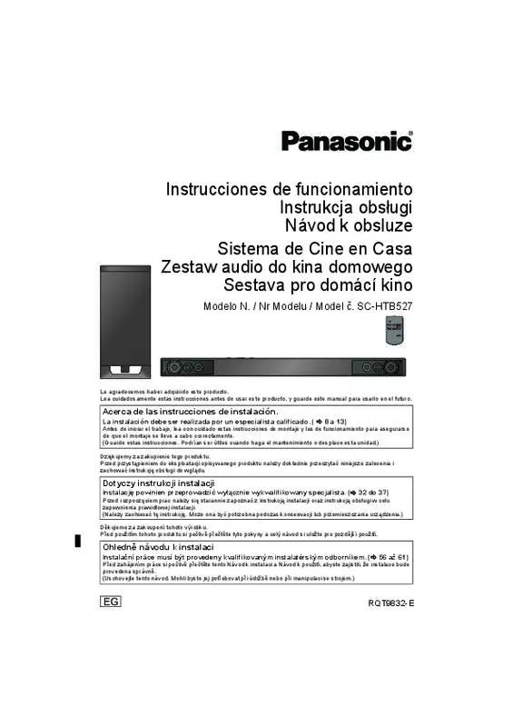 Mode d'emploi PANASONIC SC-HTB527EG