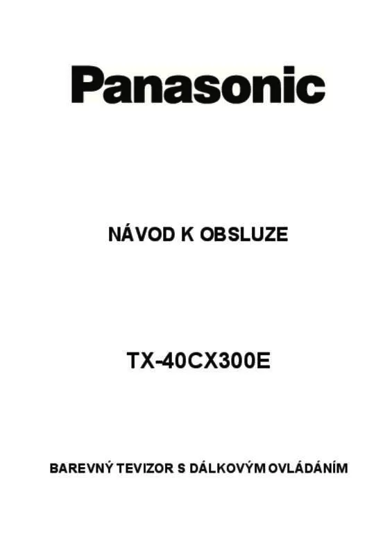 Mode d'emploi PANASONIC TX-40CX300E