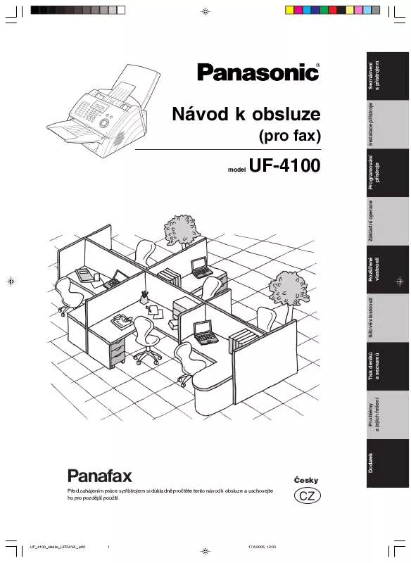 Mode d'emploi PANASONIC UF4100