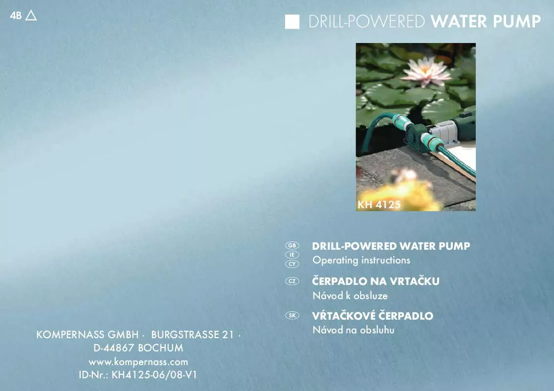 Mode d'emploi PARKSIDE KH 4125 DRILL-POWERED WATER PUMP