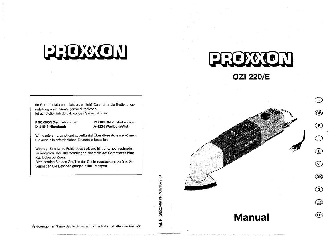 Mode d'emploi PROXXON OZI 220-E
