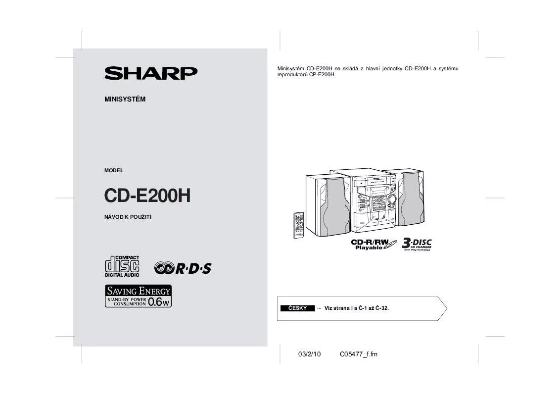 Mode d'emploi SHARP CD-E200H