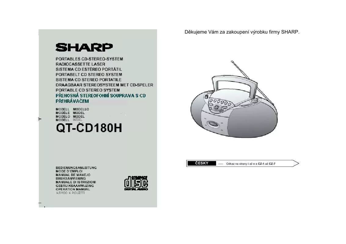 Mode d'emploi SHARP QT-CD180H