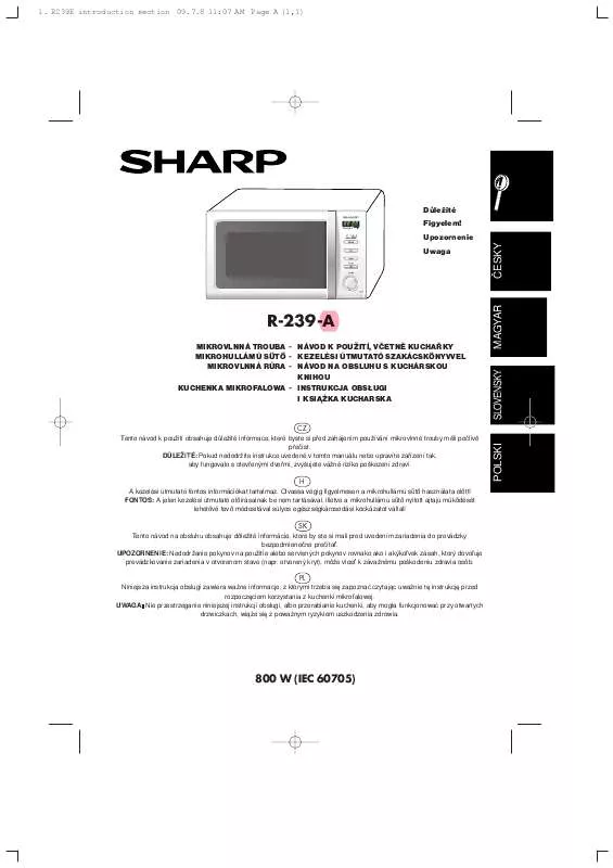 Mode d'emploi SHARP R-239-A