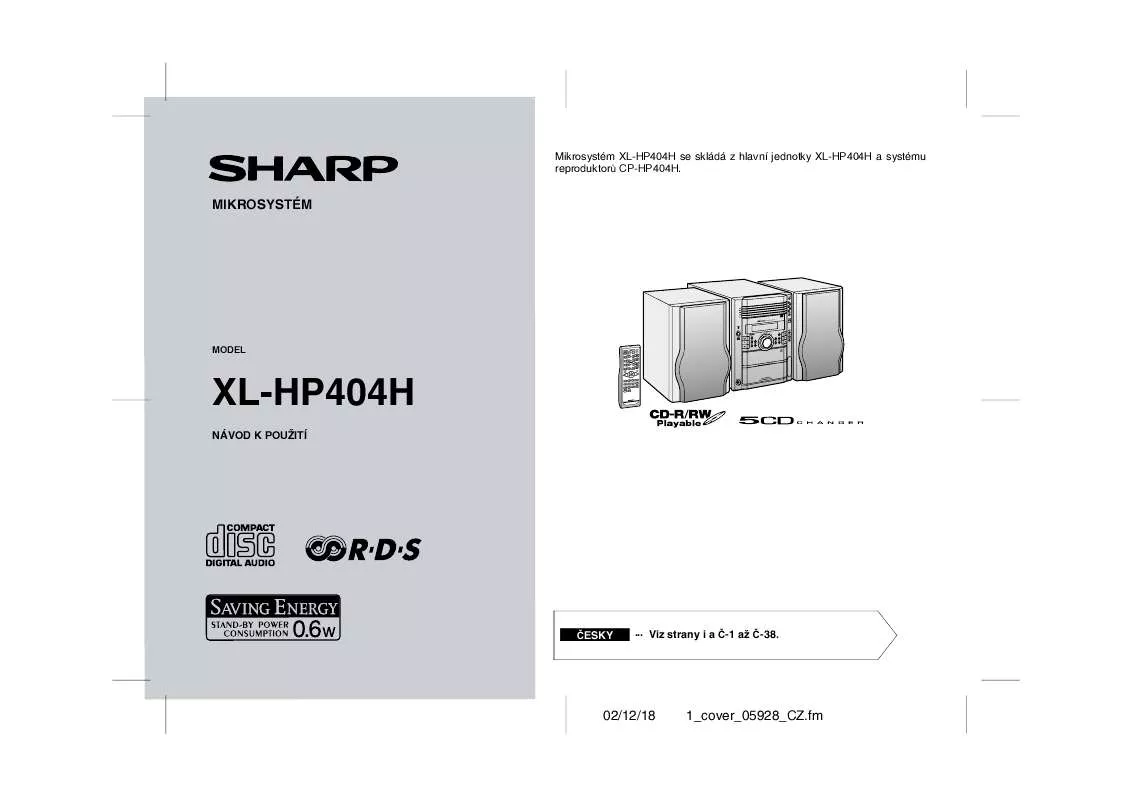 Mode d'emploi SHARP XL-HP404H