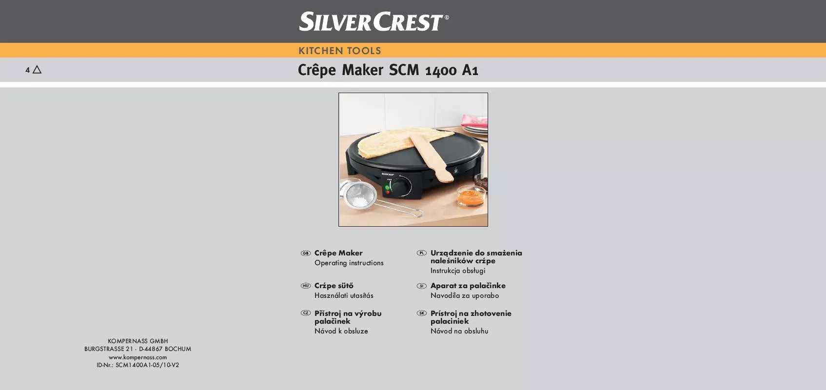 Mode d'emploi SILVERCREST SCM 1400 A1