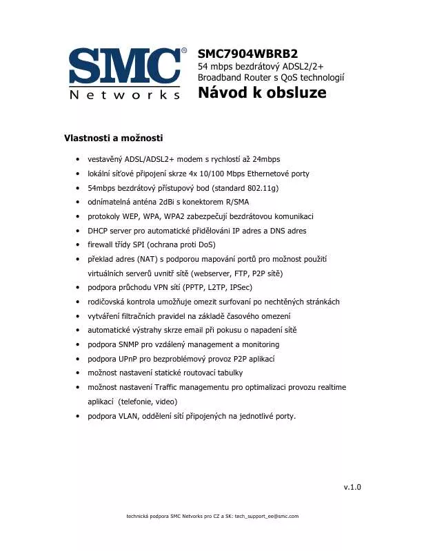 Mode d'emploi SMC 7904WBRB2