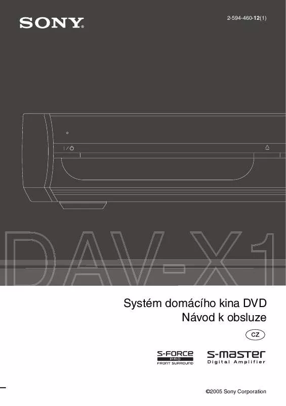 Mode d'emploi SONY DAV-X1