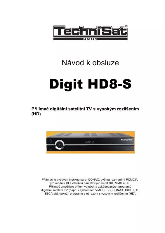 Mode d'emploi TECHNISAT DIGIT HD8-S