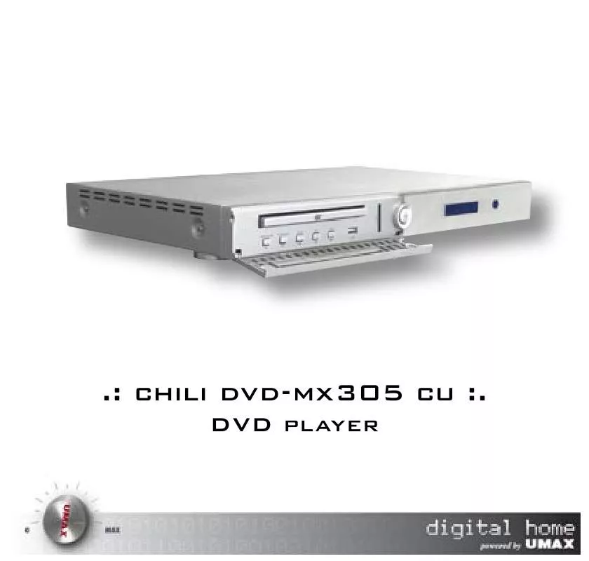 Mode d'emploi UMAX CHILI DVD-MX305 CU