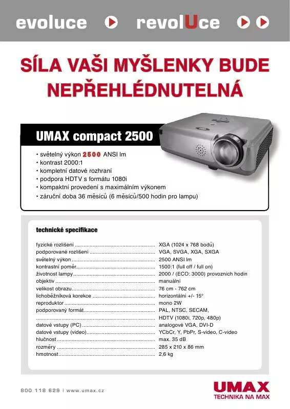 Mode d'emploi UMAX COMPACT 2500