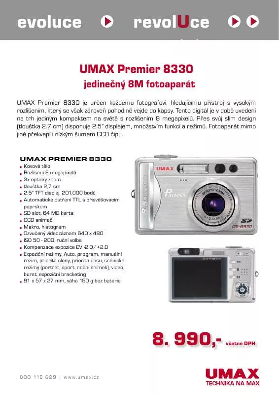 Mode d'emploi UMAX PREMIER 8330