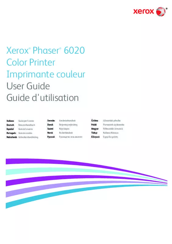 Mode d'emploi XEROX PHASER 6020