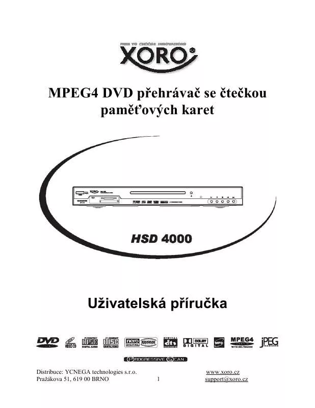 Mode d'emploi XORO HSD 4000