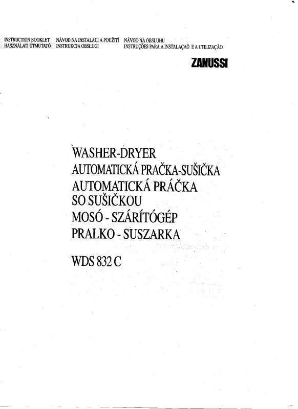 Mode d'emploi ZANUSSI WDS832C