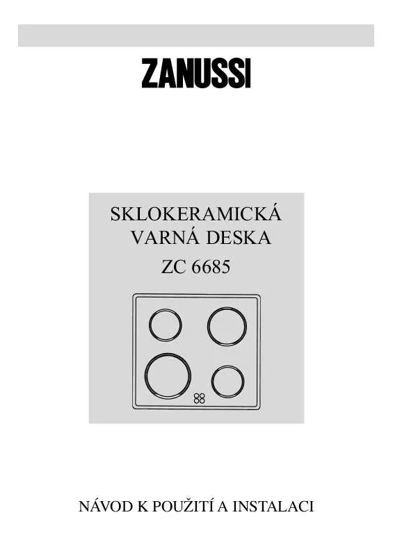 Mode d'emploi ZANUSSI ZC6685X Y26