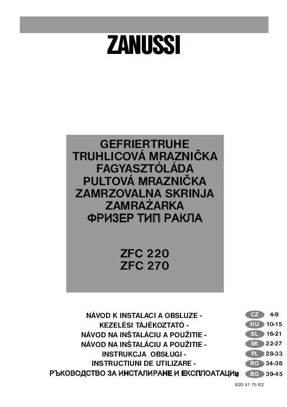 Mode d'emploi ZANUSSI ZFC220