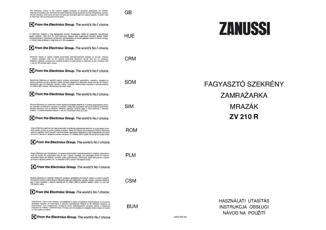 Mode d'emploi ZANUSSI ZFU21S